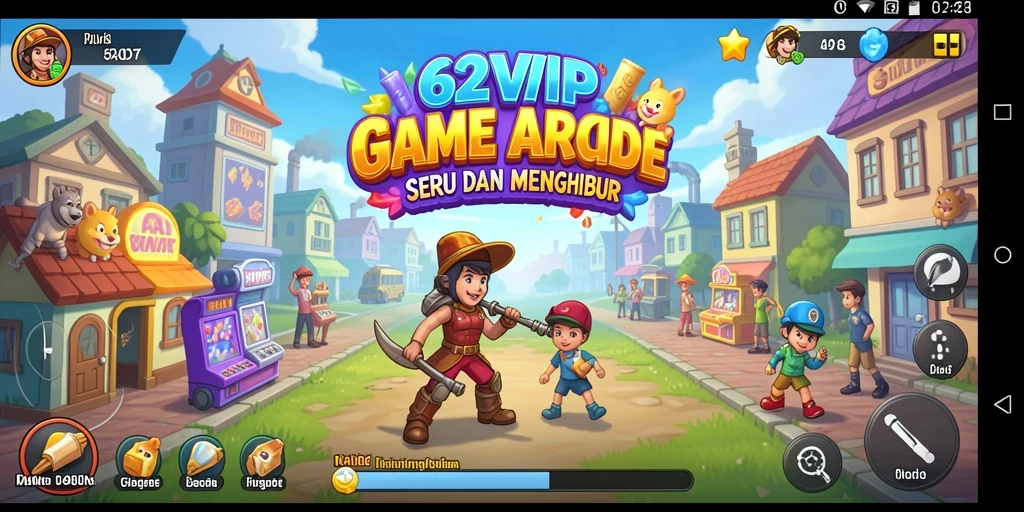 Screenshot utama menunjukkan serunya gameplay Arcade di 62VIP.