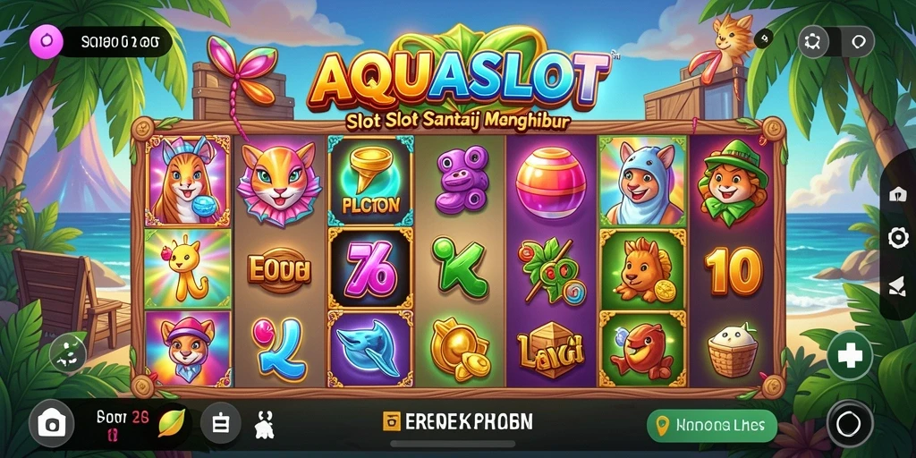 Tampilan gameplay AQUASLOT yang mengasyikkan dan menarik.