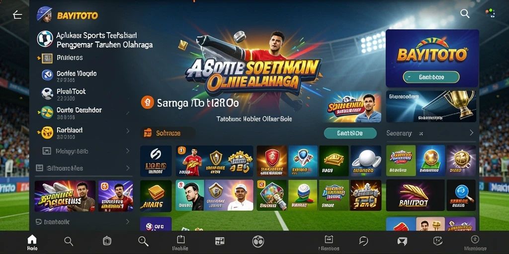 Tampilan menarik aplikasi BAYITOTO dengan fitur taruhan olahraga.