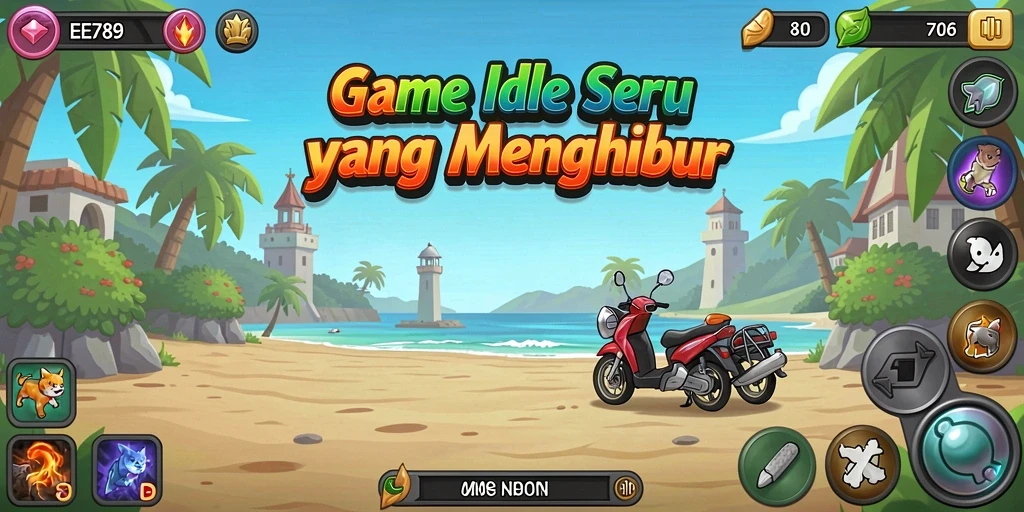 Tampilan gameplay utama EE789 yang menunjukkan mekanisme Idle yang menarik.
