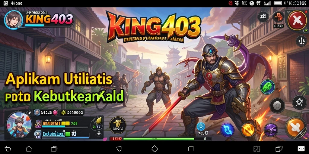 Screenshot dari KING403 menunjukkan antarmuka intuitif dan fitur utilitas multifungsi.