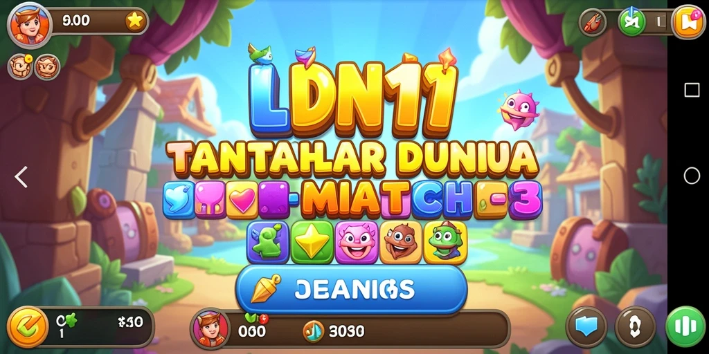 Tampilan gameplay seru LDN11 dengan tantangan Match-3 yang mengasyikkan.