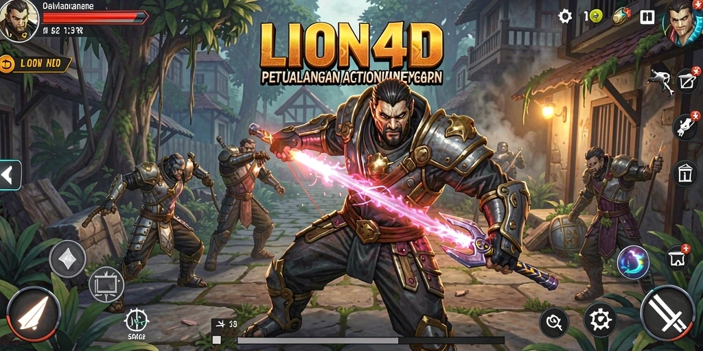 Screenshot LION4D menunjukkan pertempuran seru antar karakter.