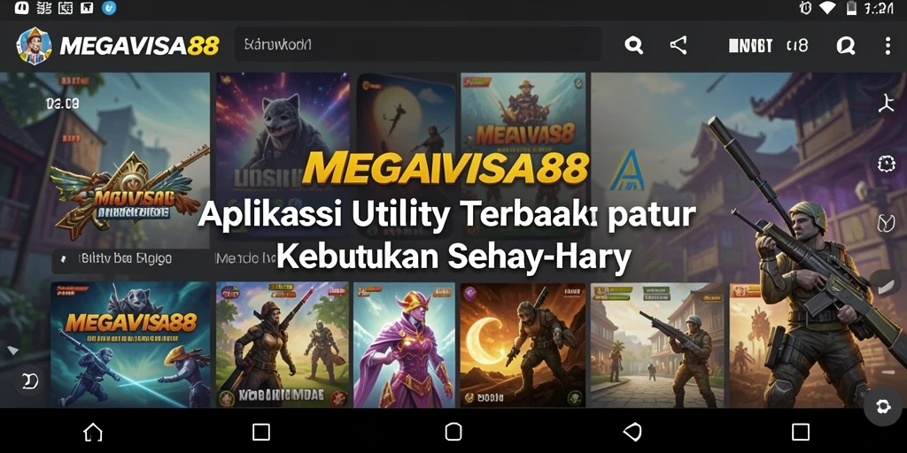 Screenshot utama MEGAVISA88 menampilkan antarmuka aplikasi Utility yang bersih dan intuitif.