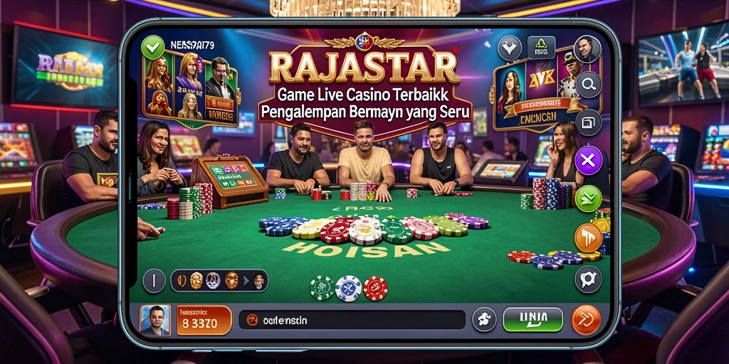 Tampilan menarik dari gameplay RAJASTAR Live Casino yang mendebarkan.