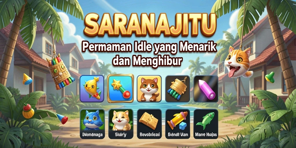 Screenshot gameplay <strong>SARANAJITU</strong> menampilkan aktivitas santai dan manajemen sumber daya.