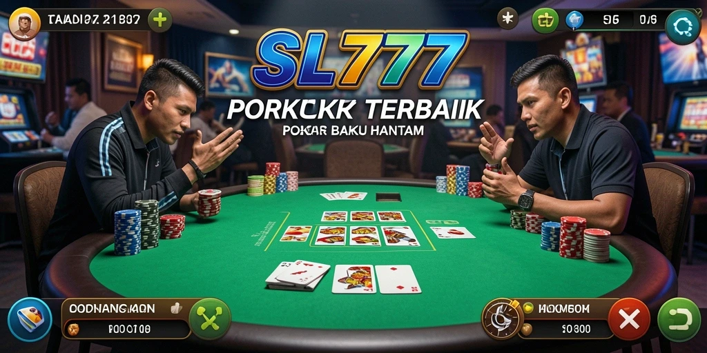 Screenshot game SL777 menampilkan keseruan permainan Poker yang nyata.