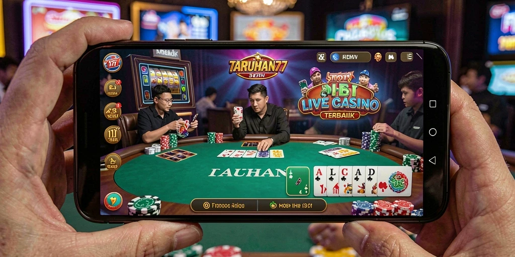 Tampilan gameplay seru dalam aplikasi TARUHAN77 Live Casino.