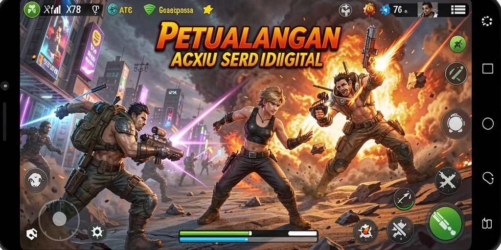 Tampilan gameplay X78 yang penuh aksi dan petualangan seru.